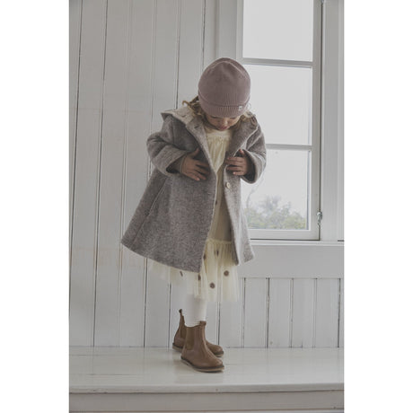 Huttelihut Camel Melange Coat Hood Wool W. Lining