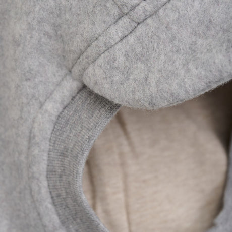 Huttelihut Medium Grey Melange Balaclava Cotton Fleece W. Lin