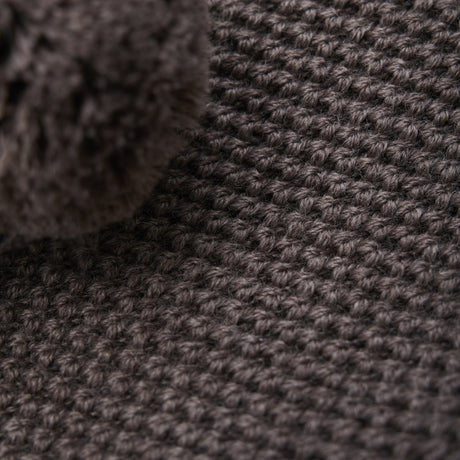 Huttelihut Brown Melange Balaclava Windstop Pompoms