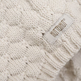 Huttelihut Sand Melange Bonnet Wool Knit Pompom