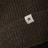 Huttelihut Dark Brown Melange Hat Knit Alpaca Pompoms