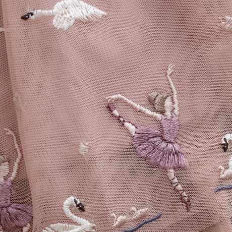 Minymo Shadow Gray Skirt Mesh W. Emb.