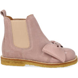 Angulus Faded Rose/Rose Elastic Chelsea Boot with Bow