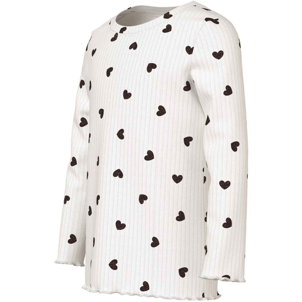 Name It Cloud Dancer Tiny Heart Nmfvemma Glitter Ls Slim Top