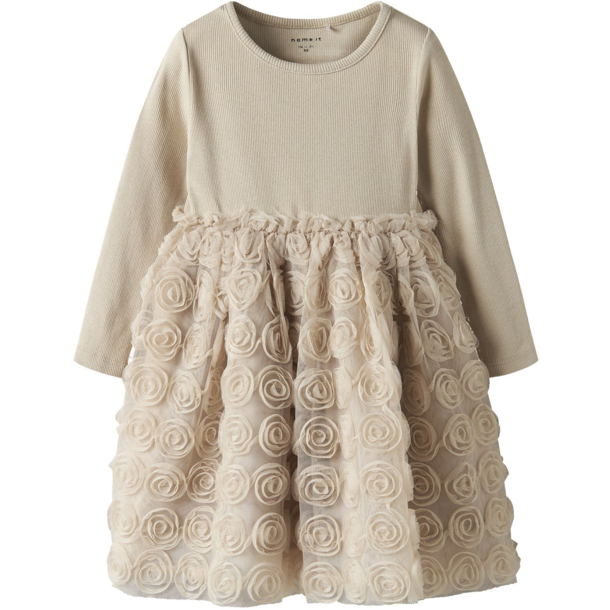Name It Cement Nmfsykia Tulle Ls Dress