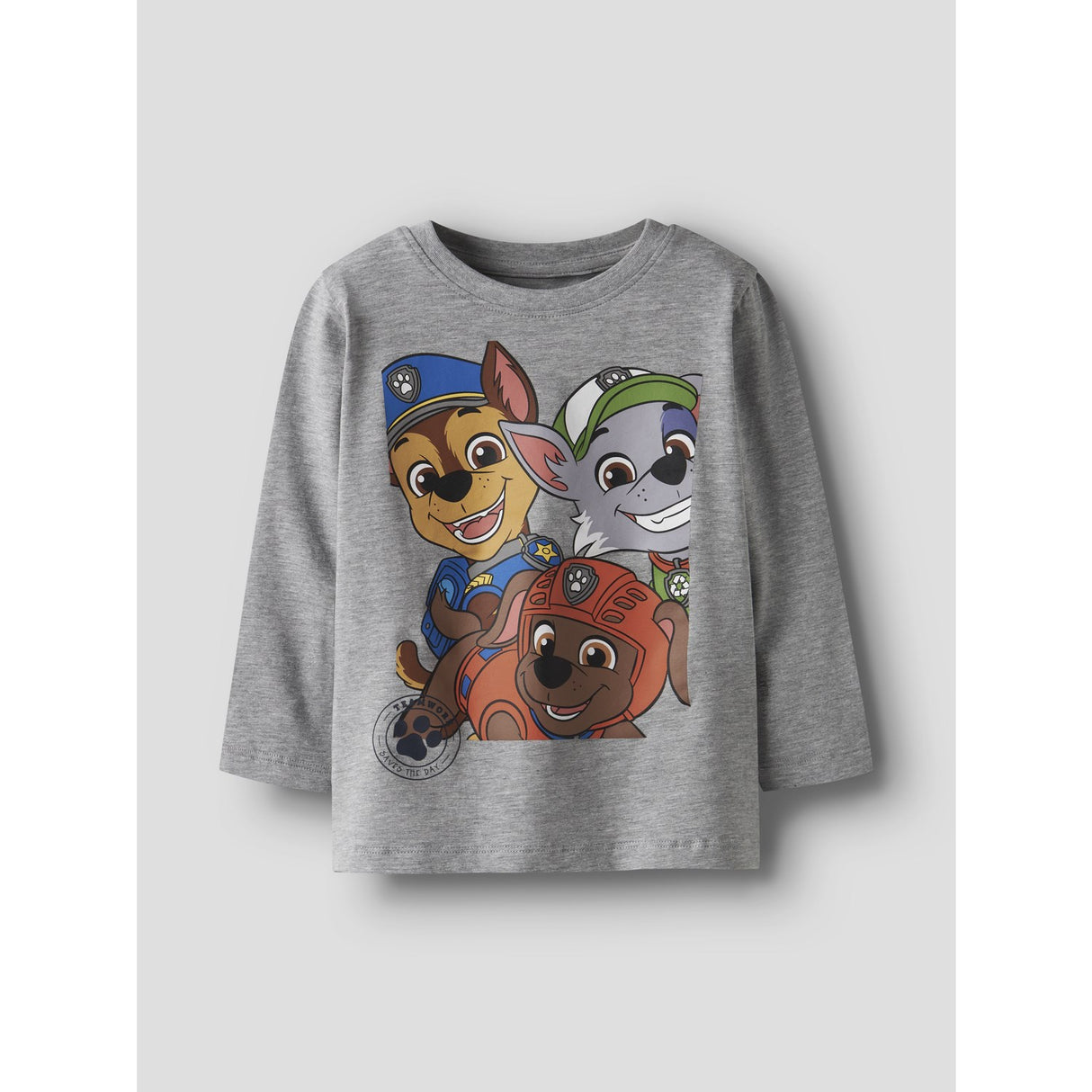 Name It Grey Melange Nmmnitin Paw Ls Nreg Top Box Cplg