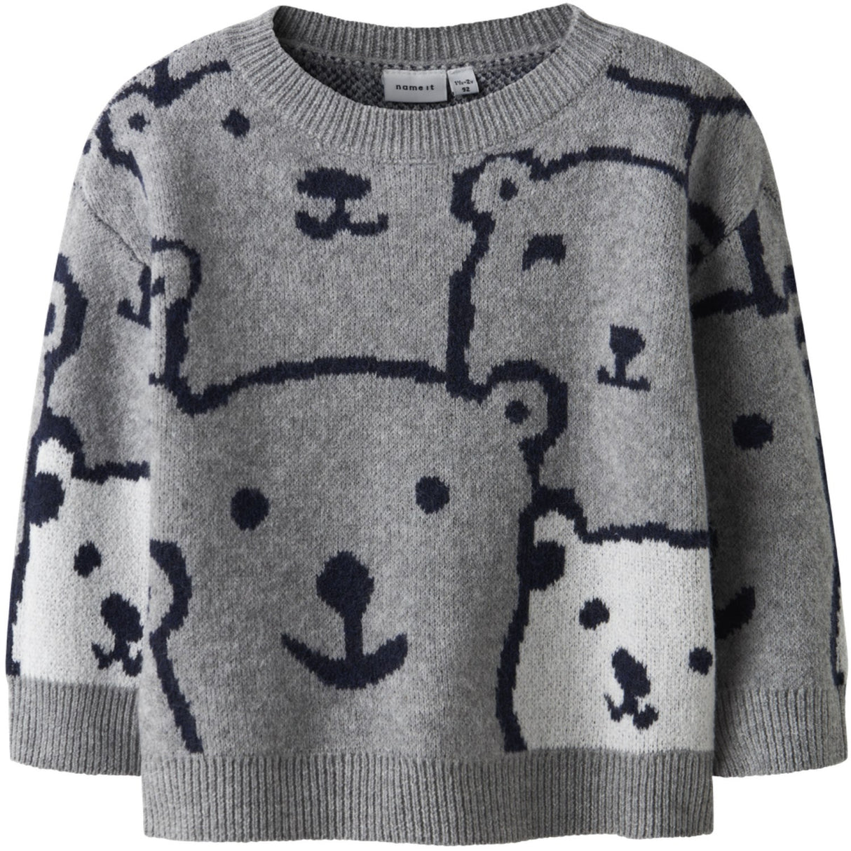 Name It Grey Melange Nmmsauel Ls Loose Knit