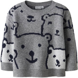 Name It Grey Melange Nmmsauel Ls Loose Knit