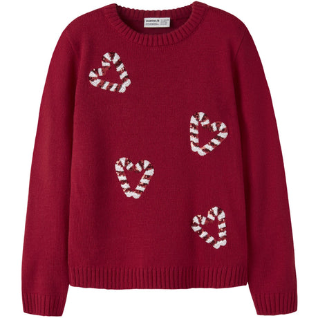 Name It Jester Red Nkfrajul Ls Loose Knit