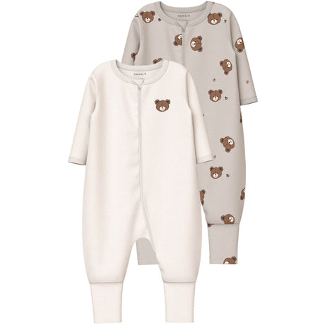 Name It Pumice Stone Nbnnightsuit 2P Zip Ff Pumice Bear Noos