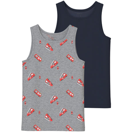 Name It Grey Melange Nmmtank Top 2P Grey Firetruck Noos