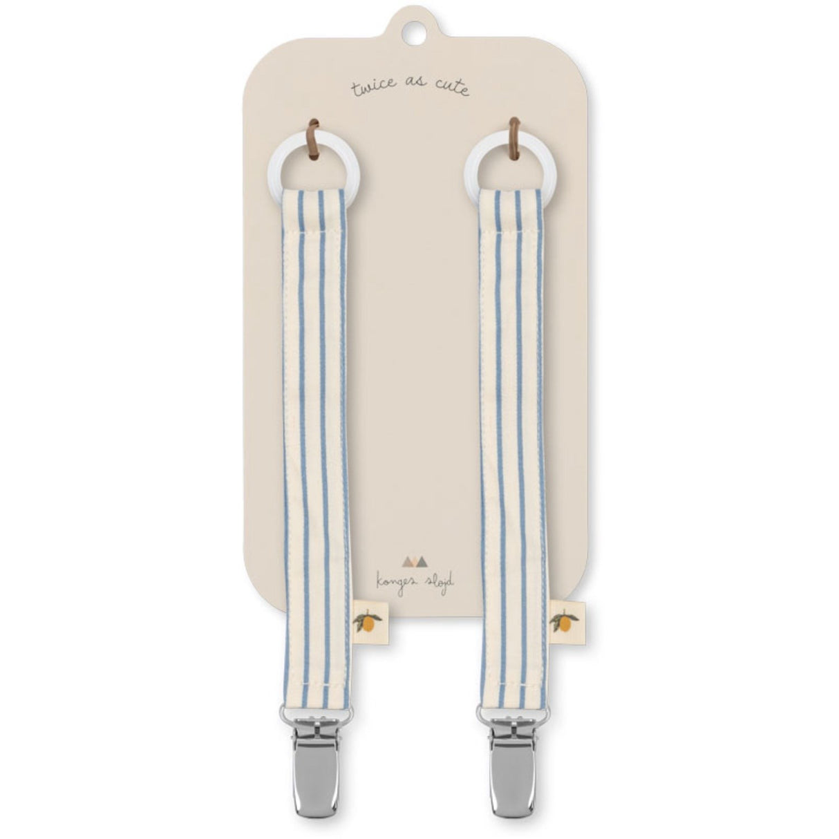Konges Sløjd Stripe Bluie 2 Pack Pacifier Strap