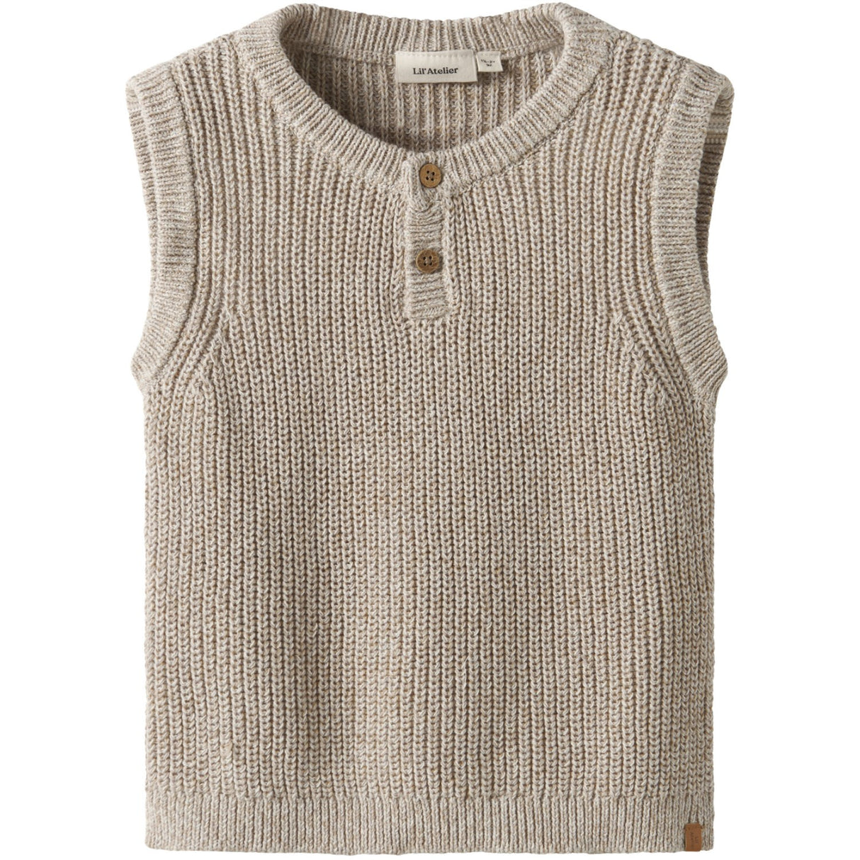 Lil'Atelier Oxford Tan Melange Nmmrokko Knit Vest Lil