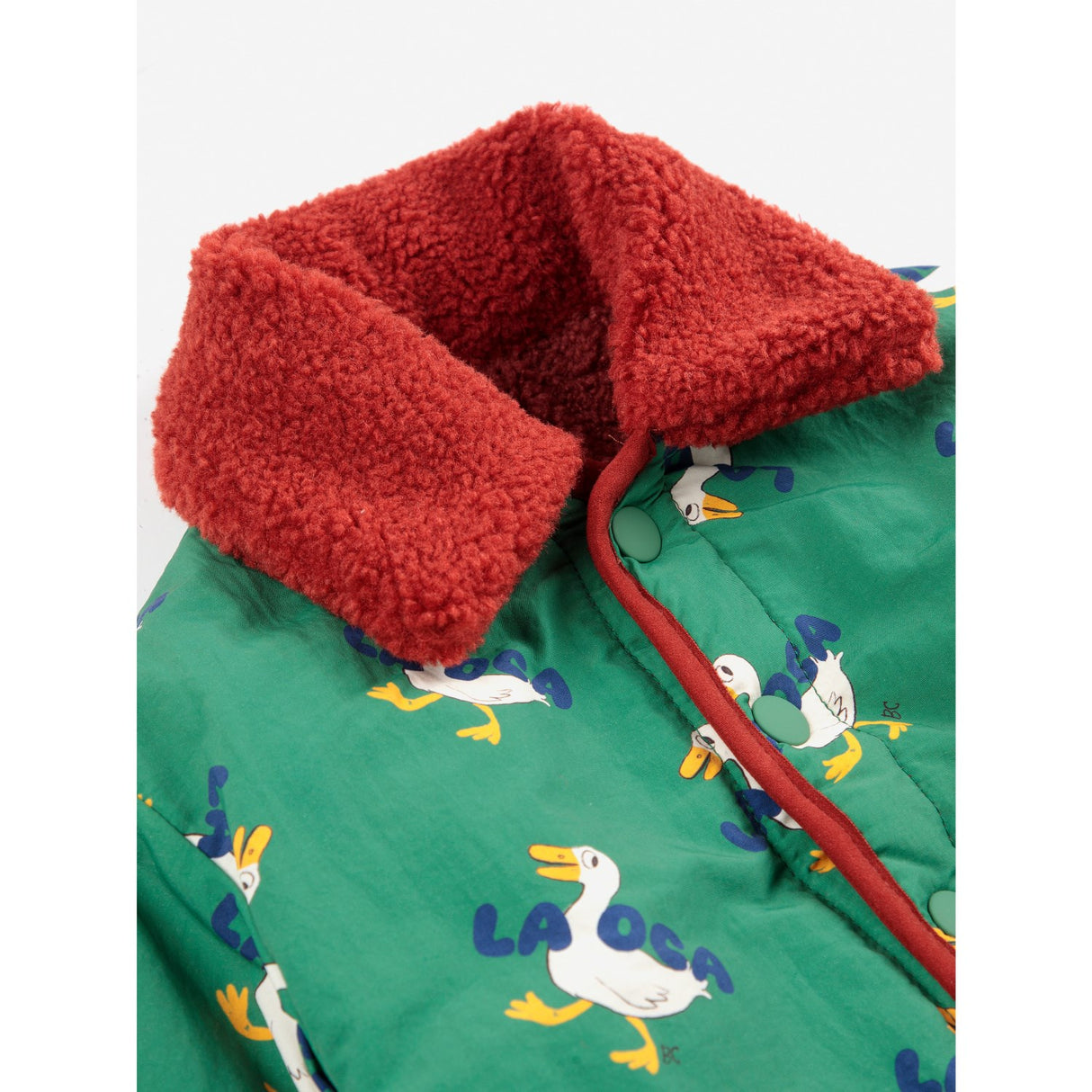 Bobo Choses Green La Oca All Over Reversible Sheepskin Jacket