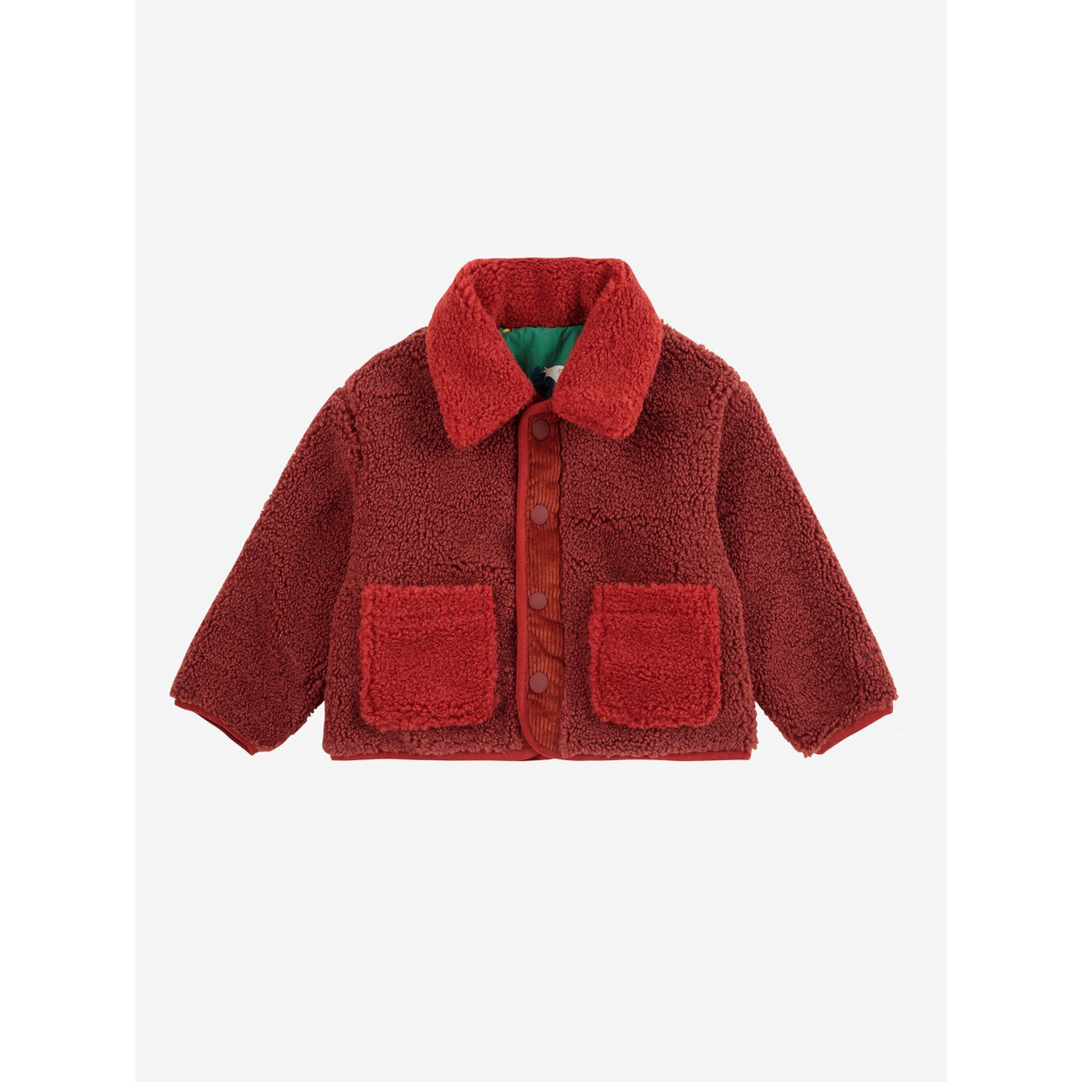 Bobo Choses Green La Oca All Over Reversible Sheepskin Jacket