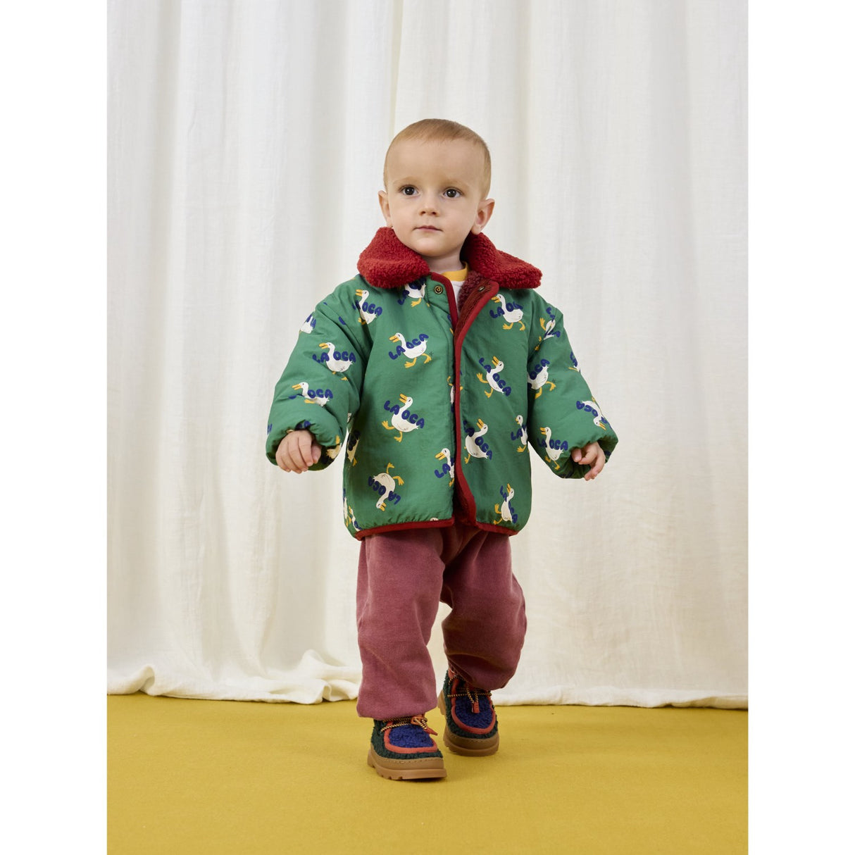 Bobo Choses Green La Oca All Over Reversible Sheepskin Jacket