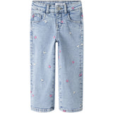 Name It Light Blue Bleached Denim Nmfrose Wide Emb Jeans 2633-Fr Noos