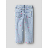 Name It Light Blue Bleached Denim Nmfrose Wide Emb Jeans 2633-Fr Noos