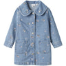 Name It Light Blue Denim Flower Emb Nmfpiper Ls Dnm Dress 3614-Za