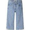 Name It Light Blue Denim Flower Emb Nmfrose Wide Jeans 3614-Za