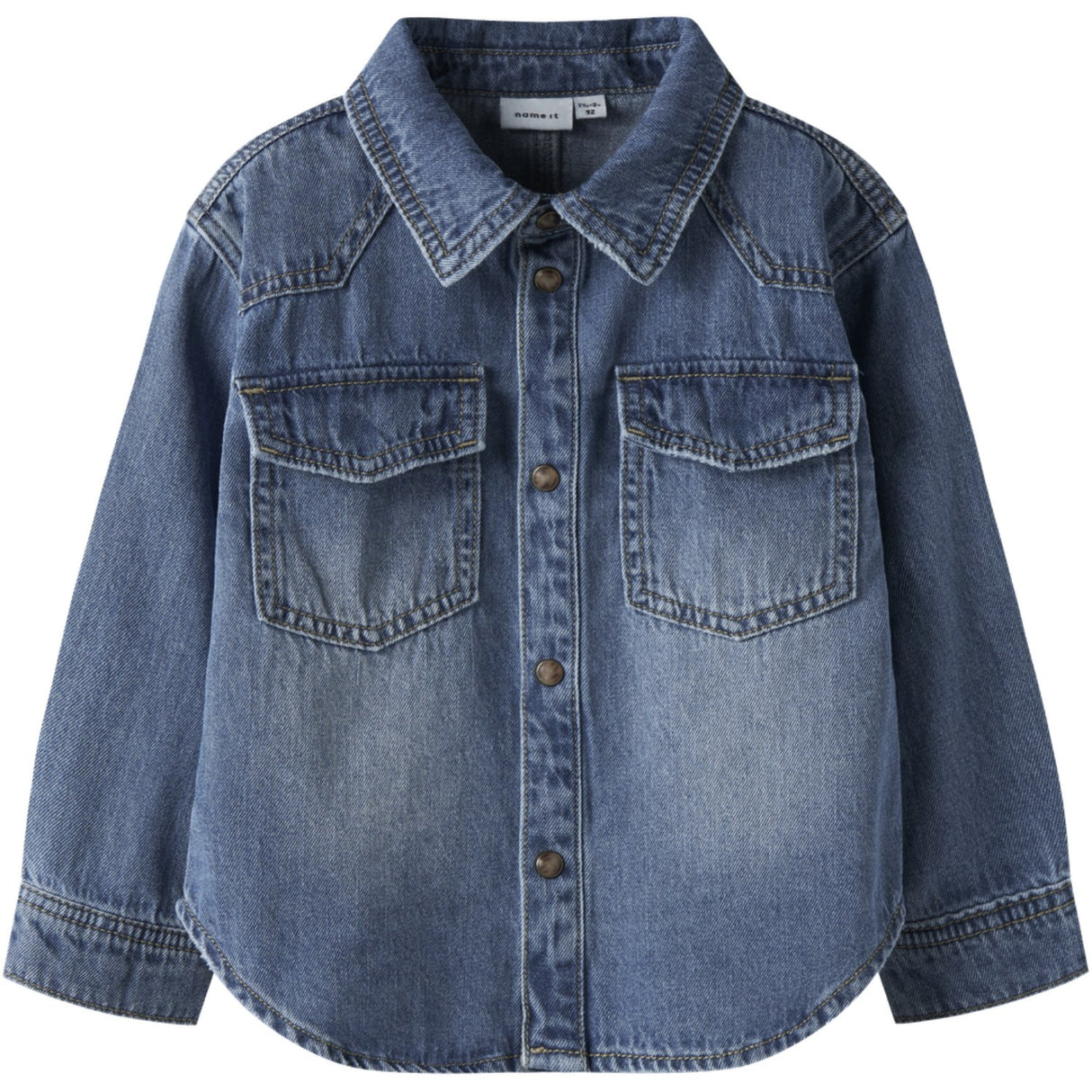 Name It Medium Blue Denim Nmmblue Oz Dnm Ls Shirt 6677-Ov B