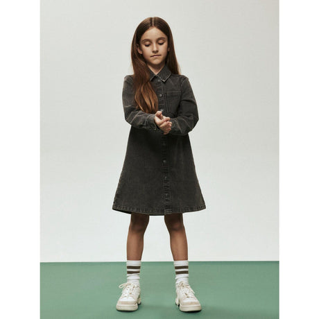 Name It Medium Grey Denim Nkfjeannie Ls Dnm Dress 2133-Ft B