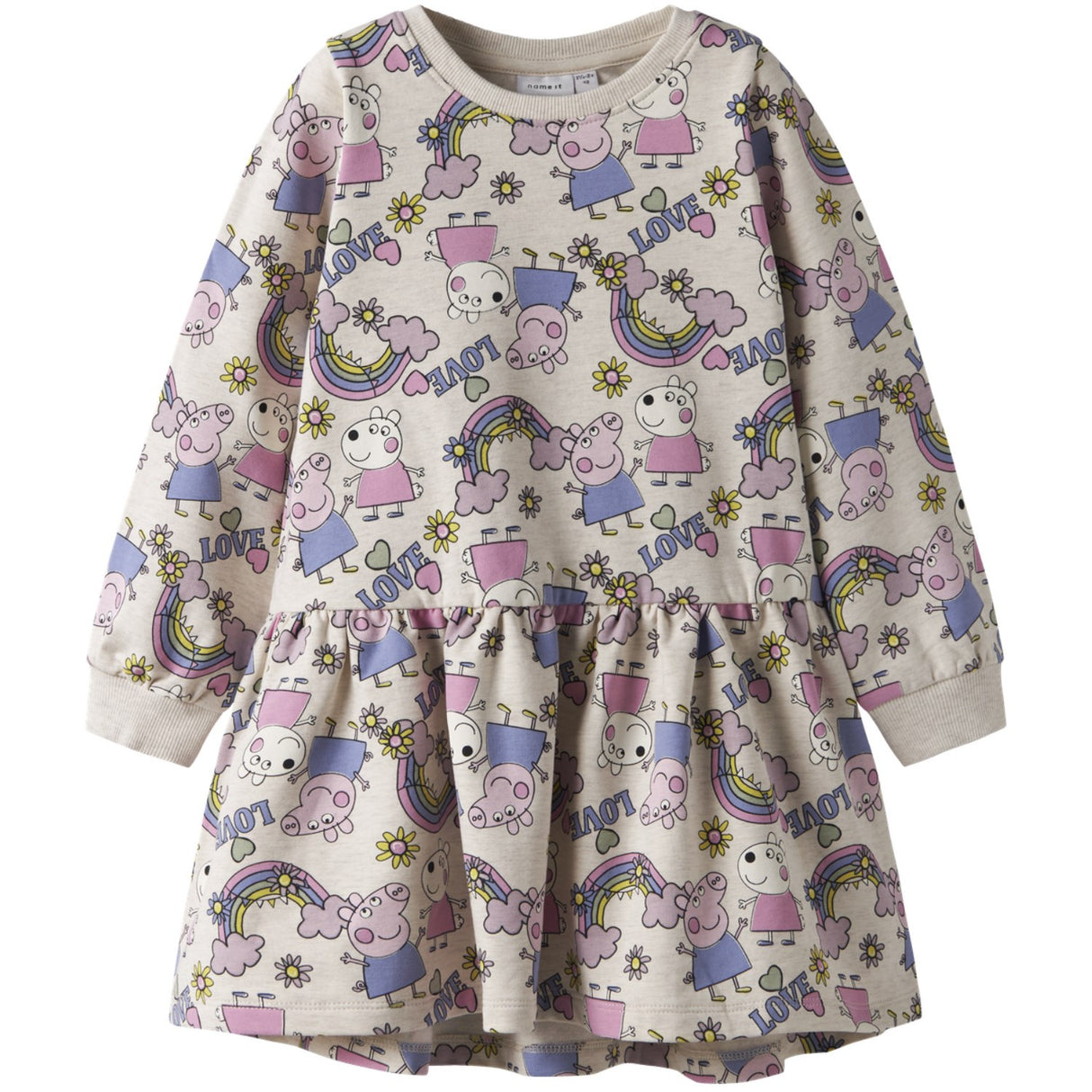 Name It Peyote Melange Nmfdarma Peppa Ls Swe Dress Bru Cplg