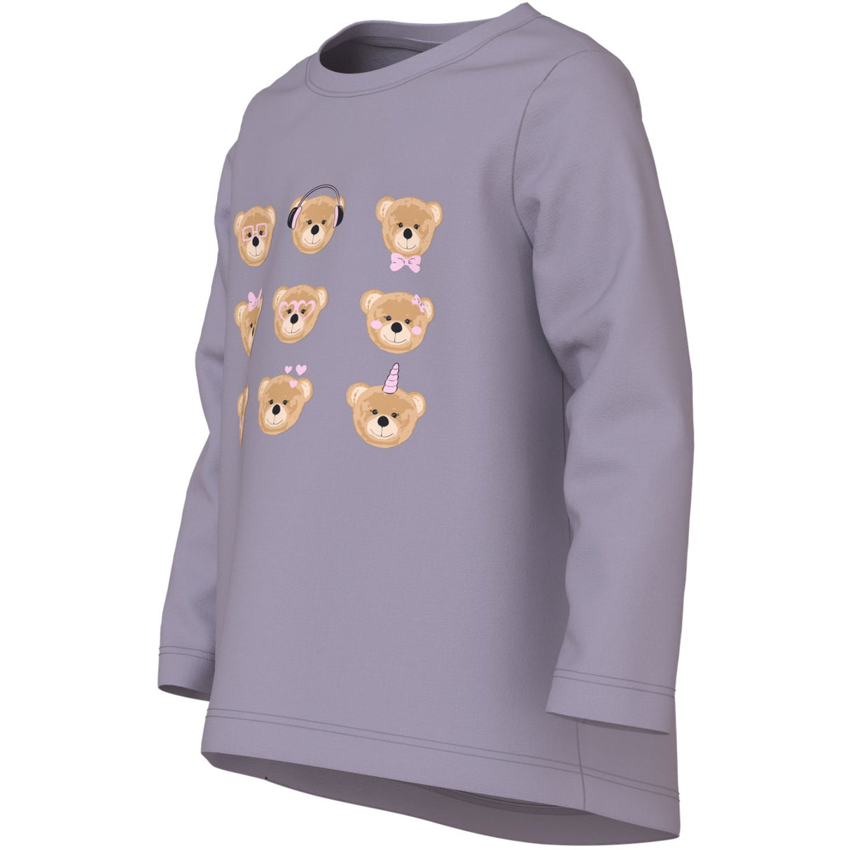 Name It Lavender Gray 3 Teddy Bears Nmfviolet Ls Loose Top