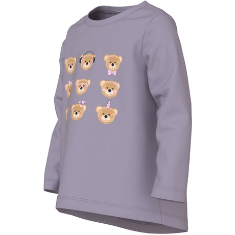 Name It Lavender Gray 3 Teddy Bears Nmfviolet Ls Loose Top