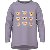 Name It Lavender Gray 3 Teddy Bears Nmfviolet Ls Loose Top