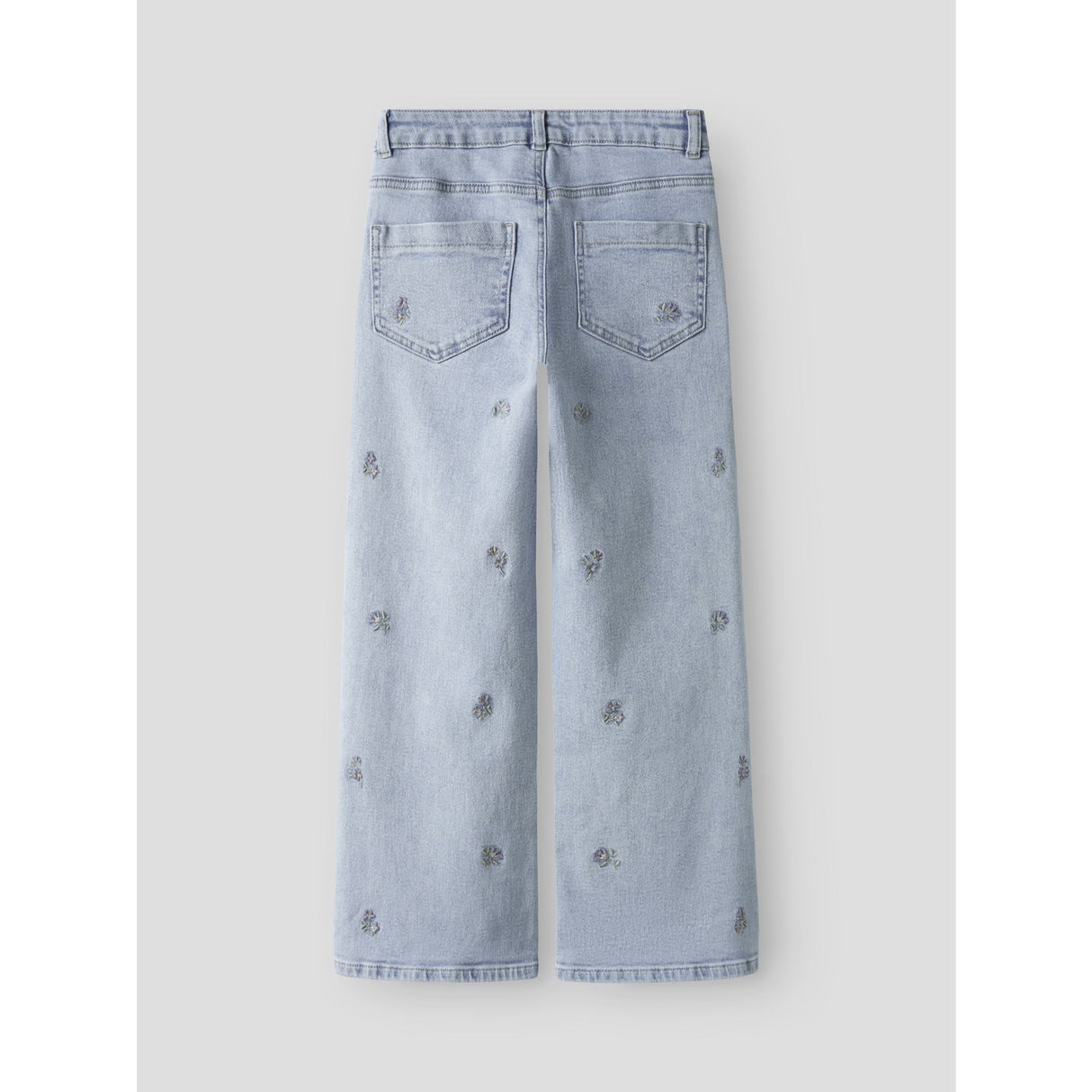 Name It Light Blue Denim Flower Embroidery Nkfrose Wide Emb Jeans 2010-Fr Noos
