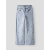 Name It Light Blue Denim Flower Embroidery Nkfrose Wide Emb Jeans 2010-Fr Noos