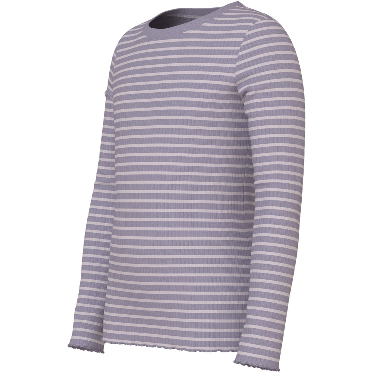 Name It Lavender Gray Lilac Marble Stripe Nkfvemma Ls Slim Top