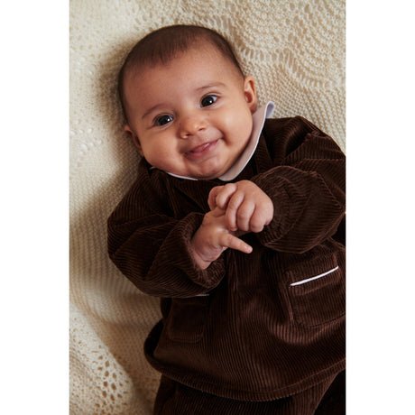 COPENHAGEN COLORS Dk.Brown Comb. Corduroy Baby Set W. Collar