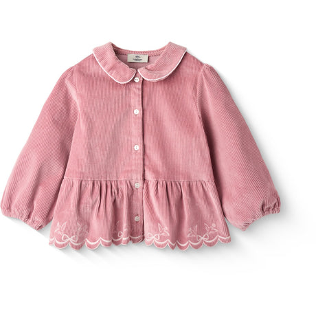 COPENHAGEN COLORS Rose Comb Corduroy Blouse W. Emb.