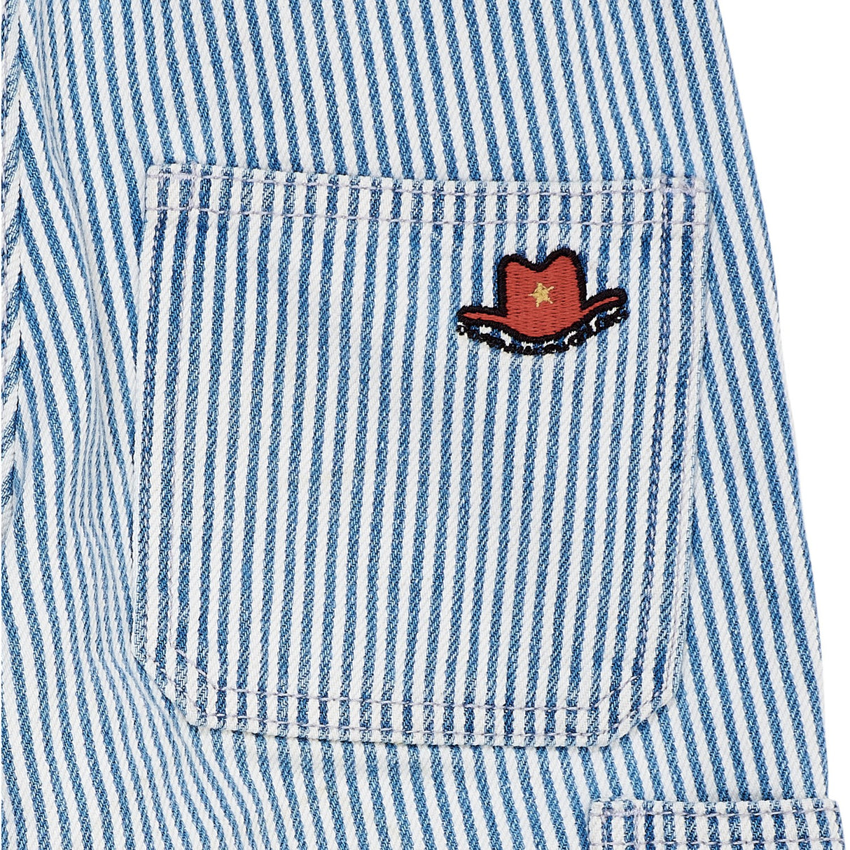 COPENHAGEN COLORS Denim Blue Stripe Y/D Stripe Twill Cargo Pants W. Adj. Waist