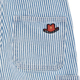 COPENHAGEN COLORS Denim Blue Stripe Y/D Stripe Twill Cargo Pants W. Adj. Waist