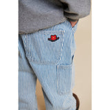 COPENHAGEN COLORS Denim Blue Stripe Y/D Stripe Twill Cargo Pants W. Adj. Waist