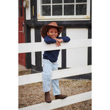 COPENHAGEN COLORS Denim Blue Stripe Y/D Stripe Twill Cargo Pants W. Adj. Waist