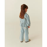 COPENHAGEN COLORS Denim Blue Stripe Y/D Twill Pant W. Wide Leg And Embroidery