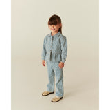 COPENHAGEN COLORS Denim Blue Stripe Y/D Twill Pant W. Wide Leg And Embroidery