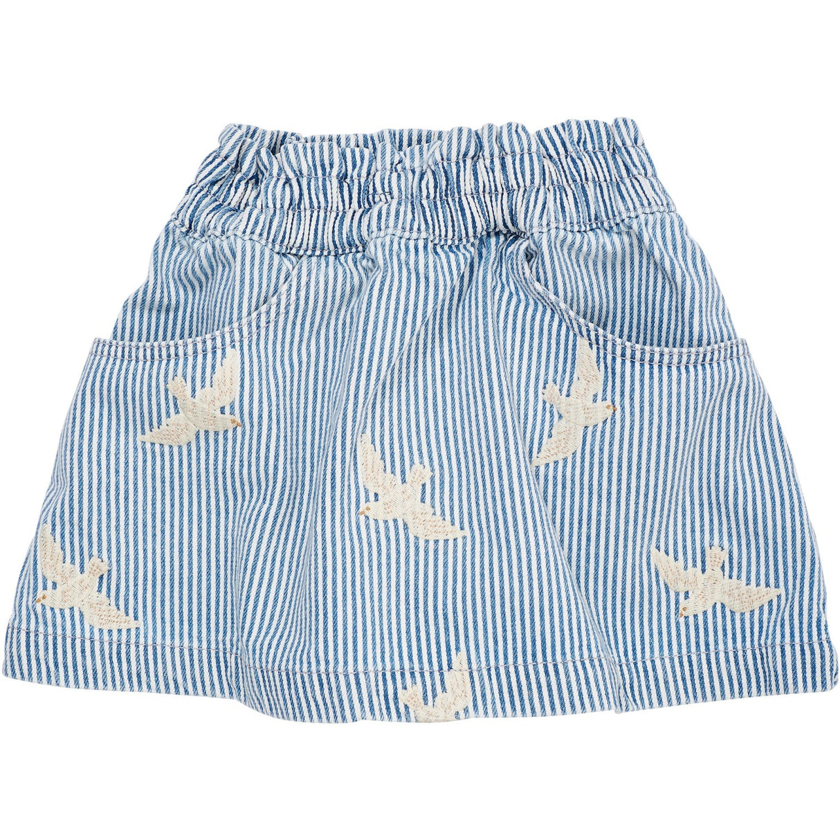 COPENHAGEN COLORS Denim Blue Stripe Y/D Twill Skirt W. Embroirdey