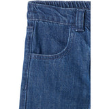 COPENHAGEN COLORS Dark Indigo Blue Washed Organic Denim Pants W. Pocket Embroidery & Wide Leg