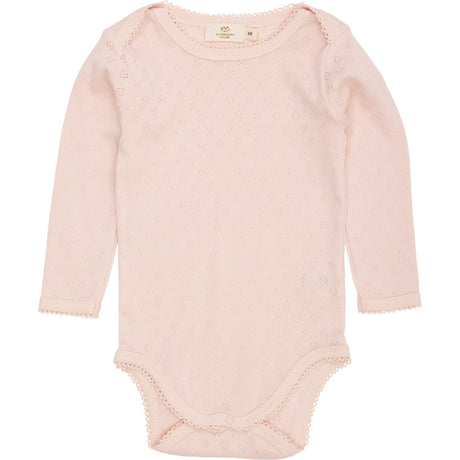 COPENHAGEN COLORS Dusty Rose Pointelle Heart Lapneck Body Ls