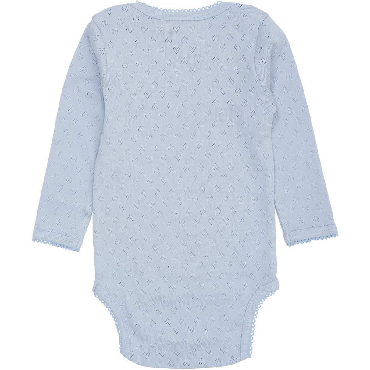 COPENHAGEN COLORS Dusty Blue Pointelle Heart Lapneck Body Ls