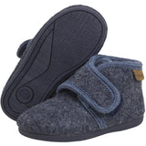 En Fant Navy Melange Slippers Wool Velcro