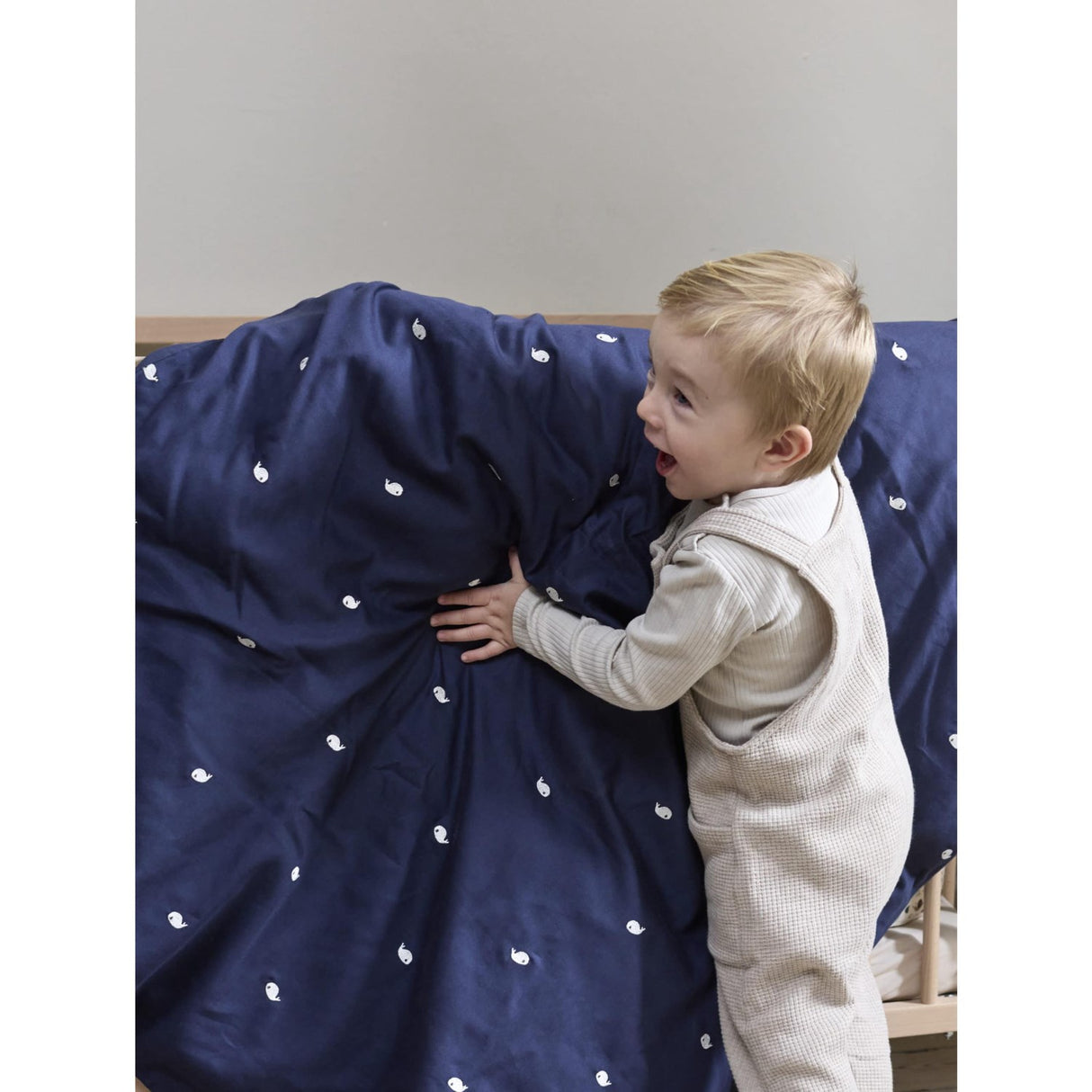 FILIBABBA Midnight Bed Linen Gots - Embroidered Christian The Whale