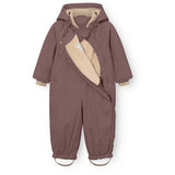 Mini A ture Peppercorn Plum Matwisti Fleece Lined Snowsuit. GRS