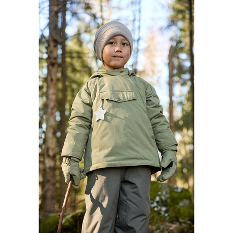 Mini A ture Aloe Green Matwang Fleece Lined Winter Jacket. GRS
