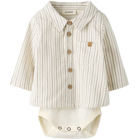 Lil'Atelier Turtledove Sepia Tint Nbmfelixo Ls Body Shirt Lil